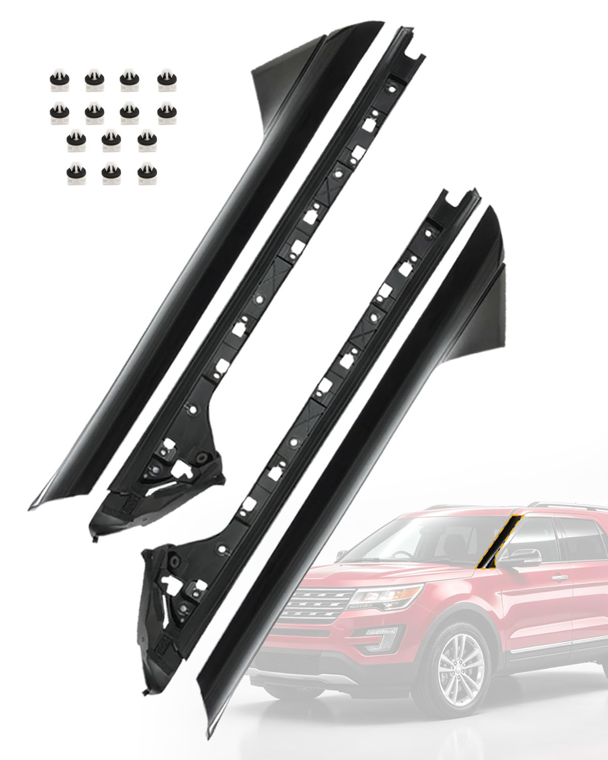 Windshield Trim Molding A-Pillar Fit for 11-19 Ford Explorer - Product Imagery