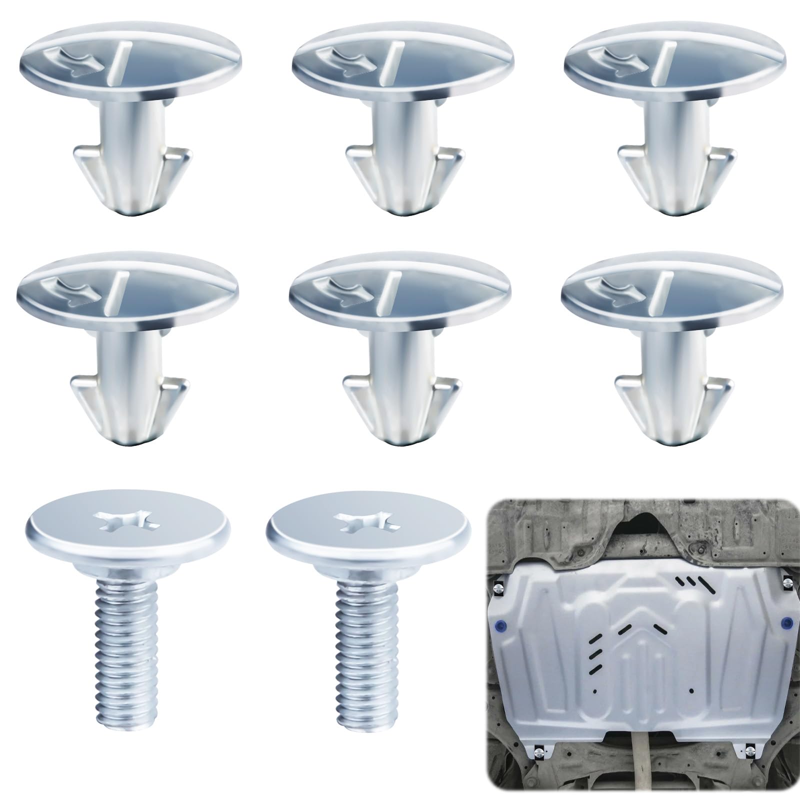 8 PCS Lower Engine Cover Pin Screws, 6 Radiator Engine Access - Product Imagery
