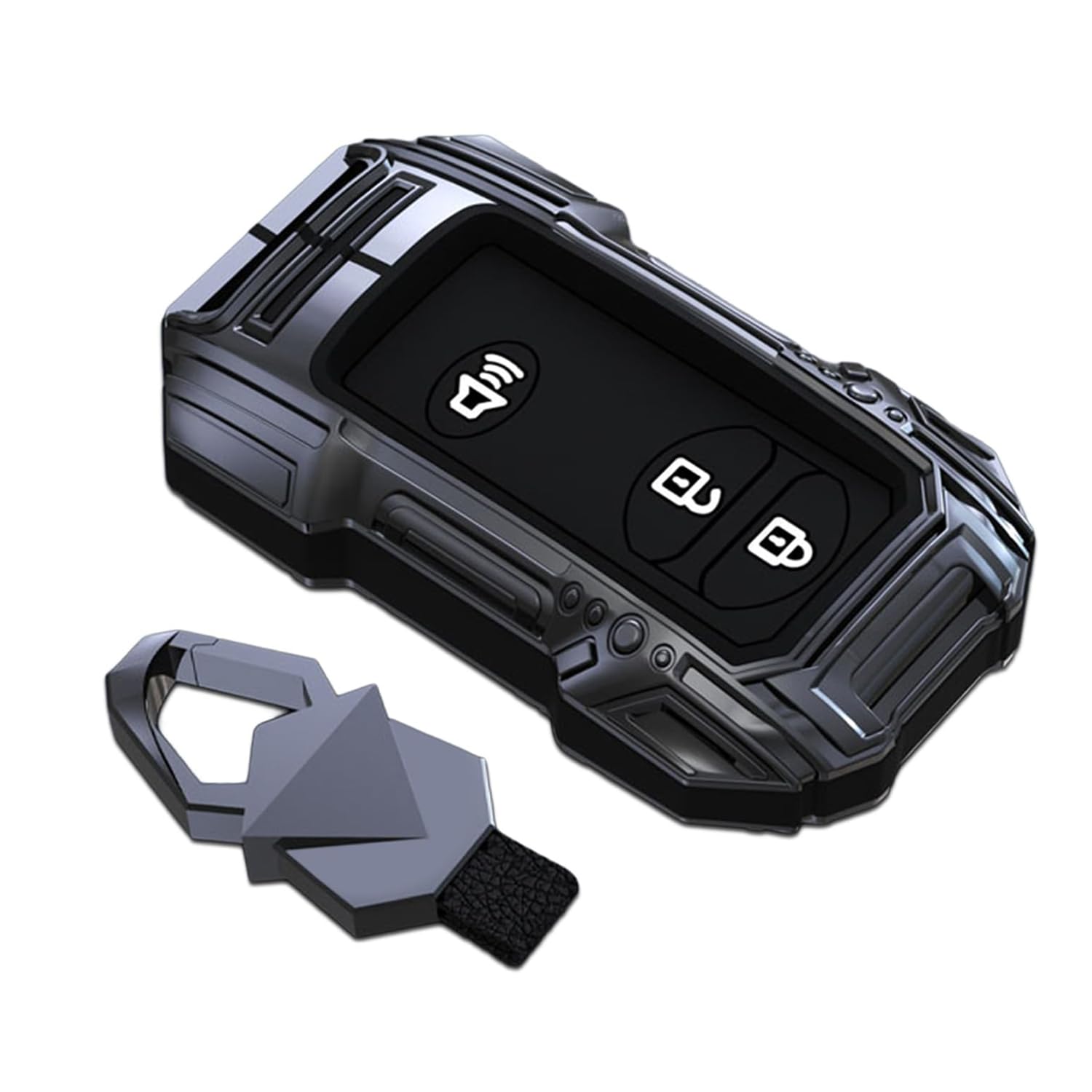 Zinc Alloy Metal Key Fob Case Cover Protector Shell Compatible - Product Imagery