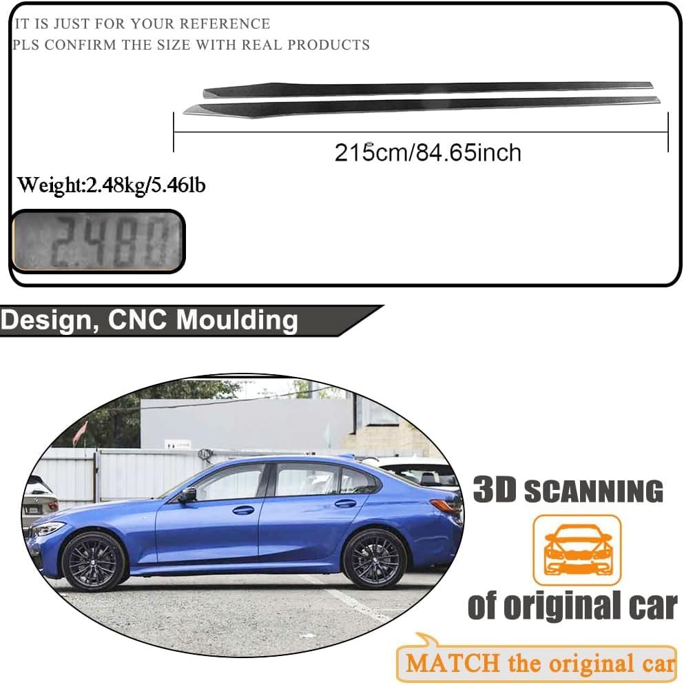 Universal Door Side Skirts fits BMW Audi Benz VW Infiniti Honda - Product Imagery