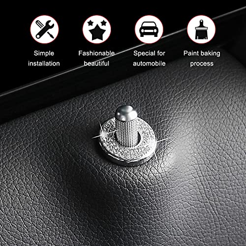 4 Pack Bling Car Inner Door Lock Covers, Rhinestones Pull Rod - Product Imagery