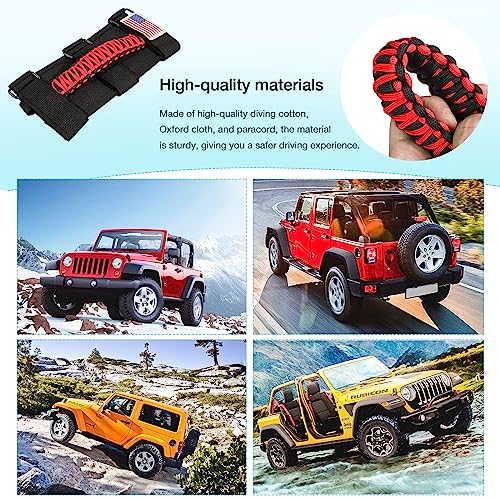 GAIZON 4 Pack Grab Handles Paracord Roll Bar for Jeep Wrangler - Product Imagery