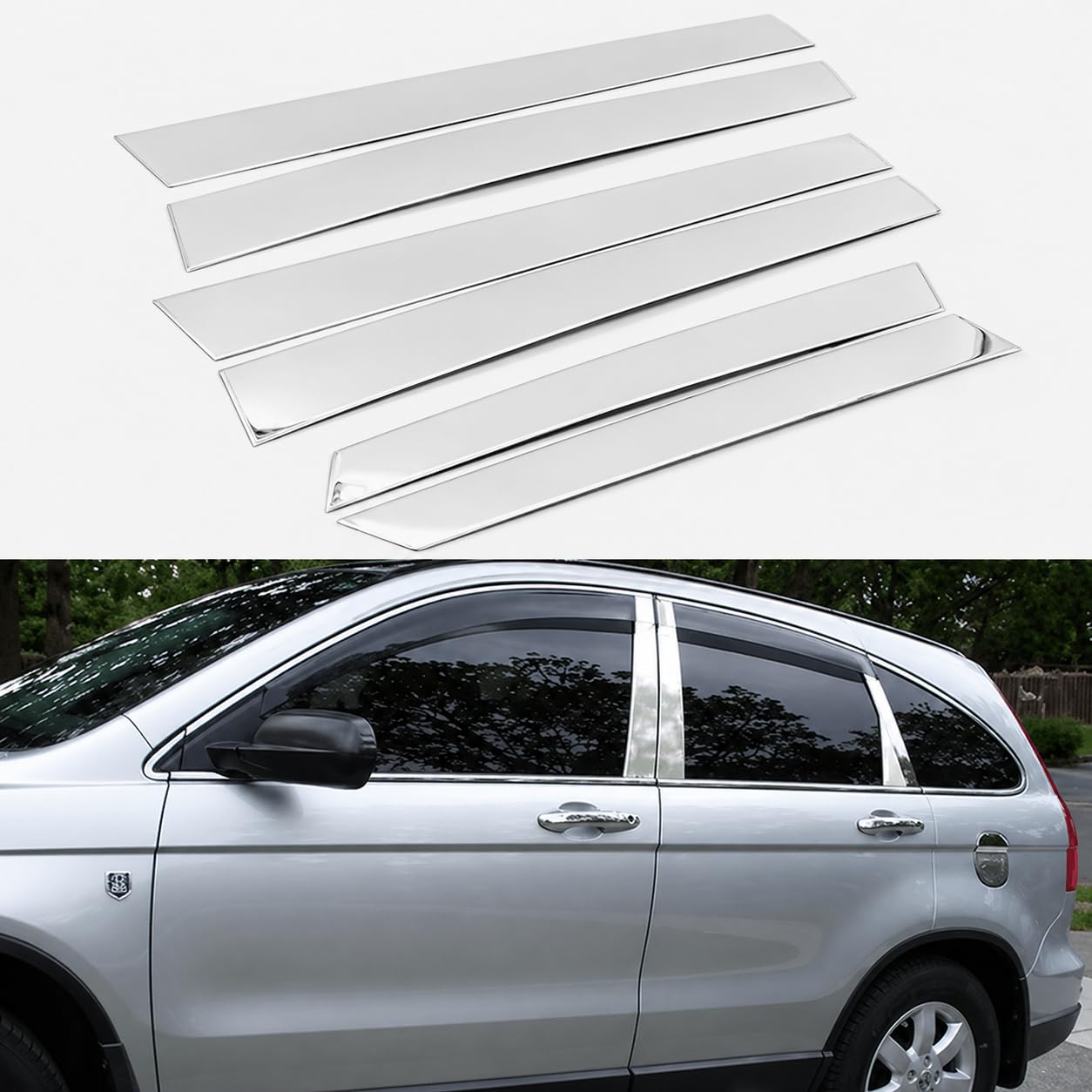 Sizver Chrome Stainless Steel Pillar Posts Accent Covers For - Product Imagery