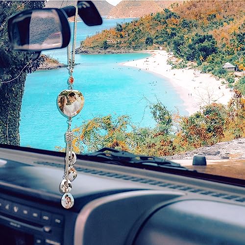 Custom Crystal Car Pendant Charms with Personalized Photos and - Product Imagery