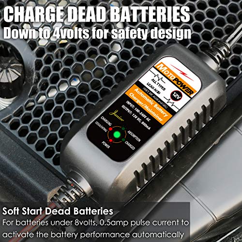 MOTOPOWER MP00205A 12V 800mA Automatic Battery Charger, - Product Imagery
