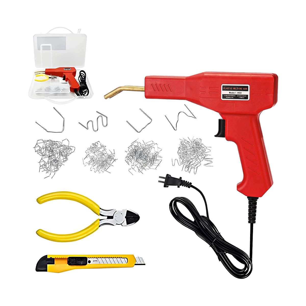 Car Plastic Welder, Vehicle Plastic Welding Kit with 200PCS Hot - Product Imagery