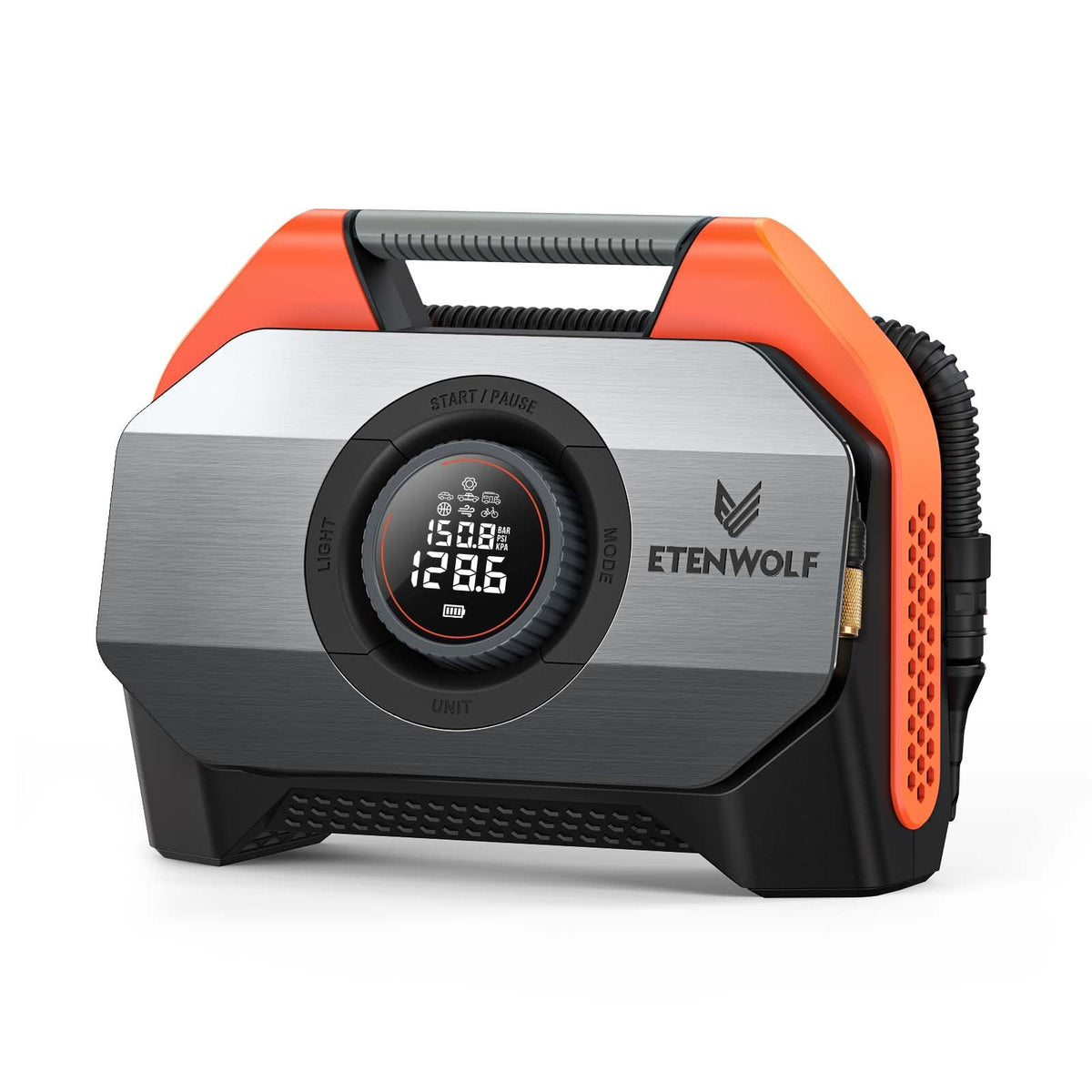ETENWOLF VORTEX S6 Tire Inflator Portable Air Compressor, - Product Imagery