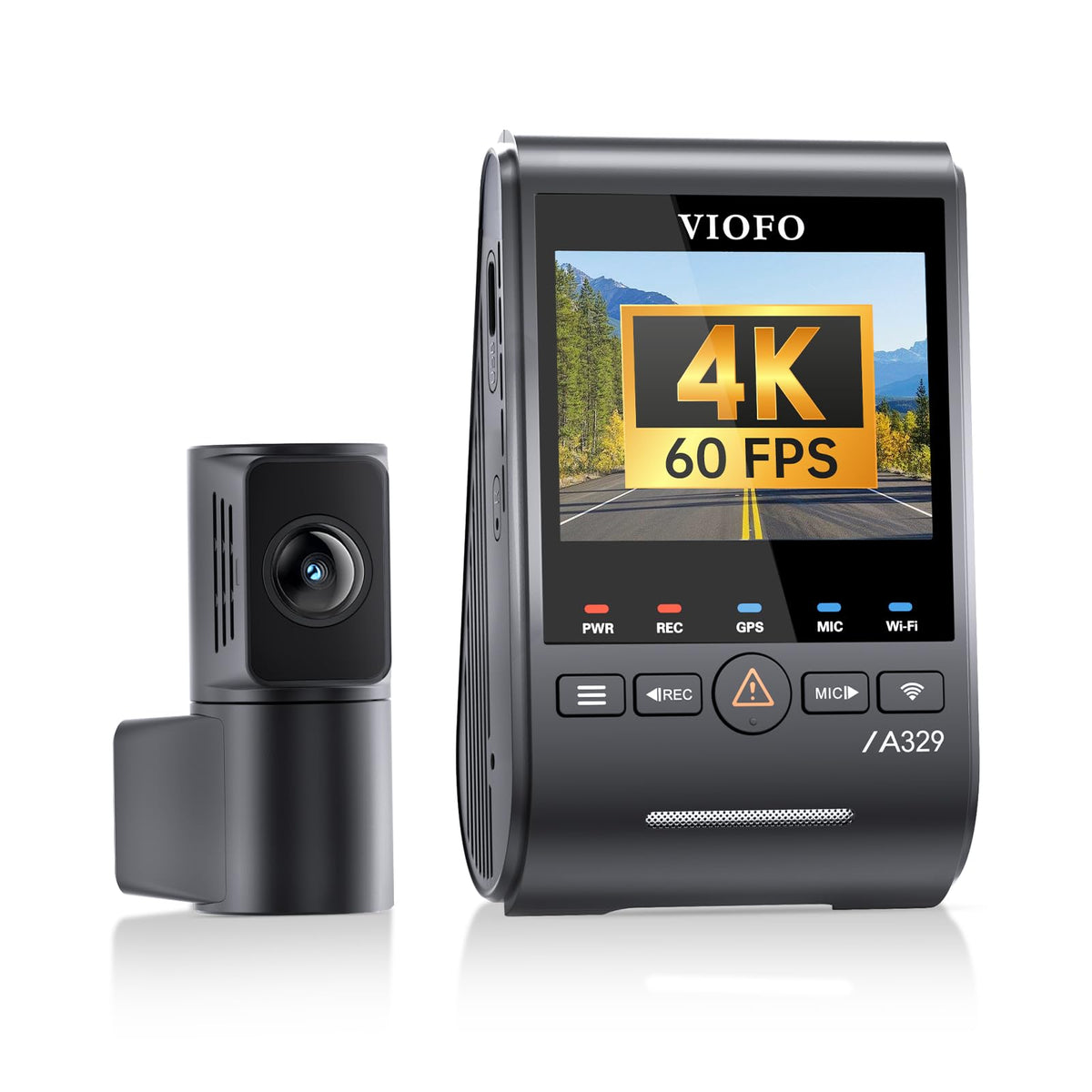 VIOFO A329S 4K 60FPS Dash Cam Front and Rear, STARVIS 2 HDR, - Product Imagery