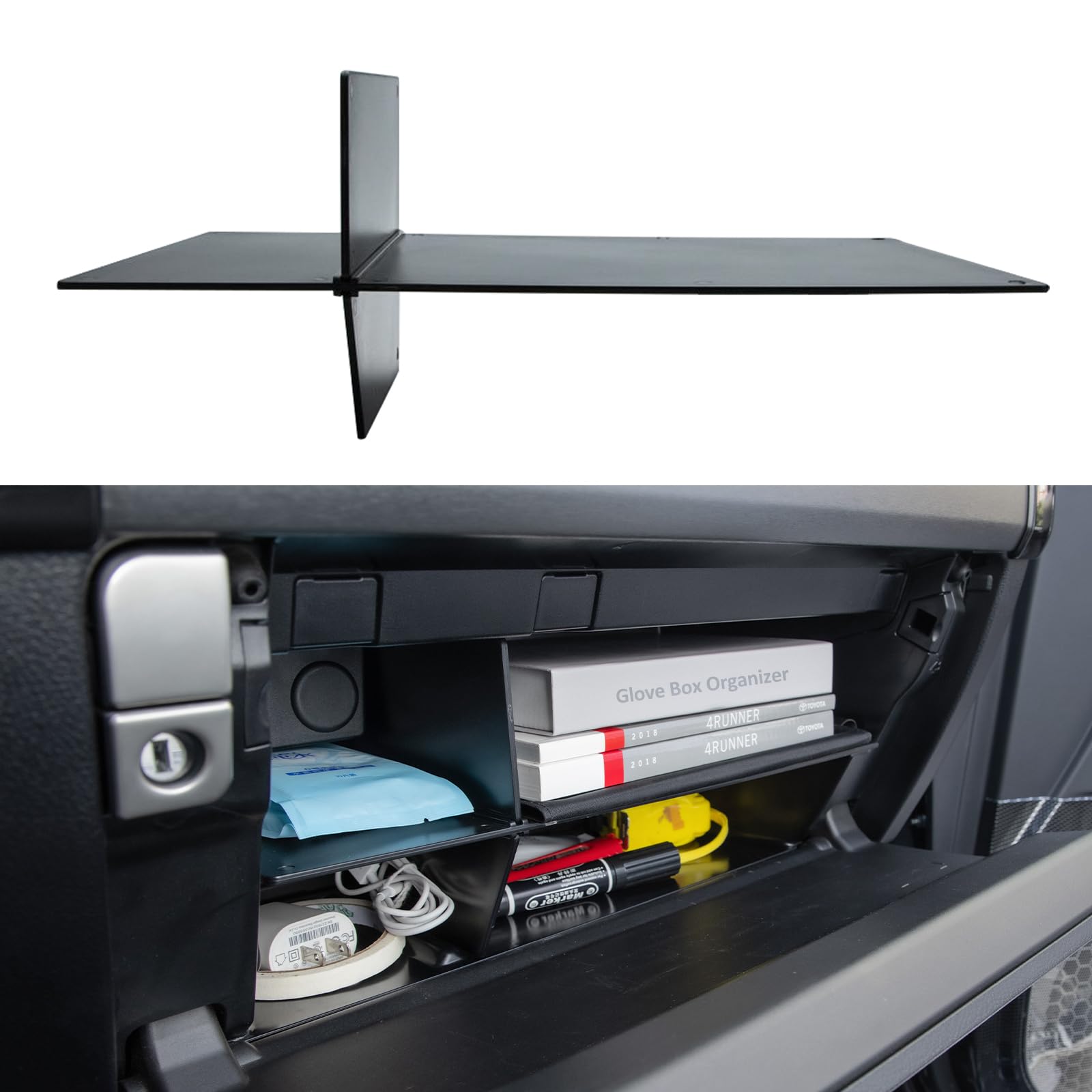 JDMCAR Glove Box Organizer for Toyota 4Runner 2010-2024 & Lexus - Product Imagery