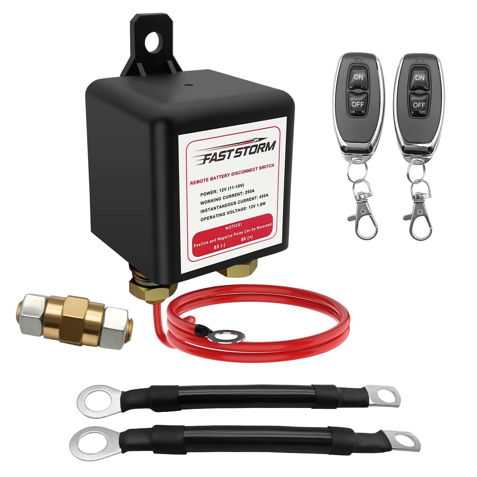 Side Post Remote Battery Disconnect Switch 12V, 250A Negative - Product Imagery