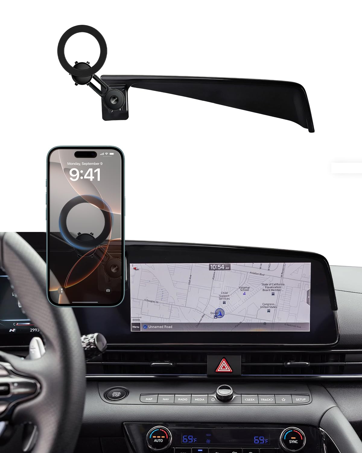 PZK Car Phone Holder for Hyundai Elantra 2021-2026 - Product Imagery