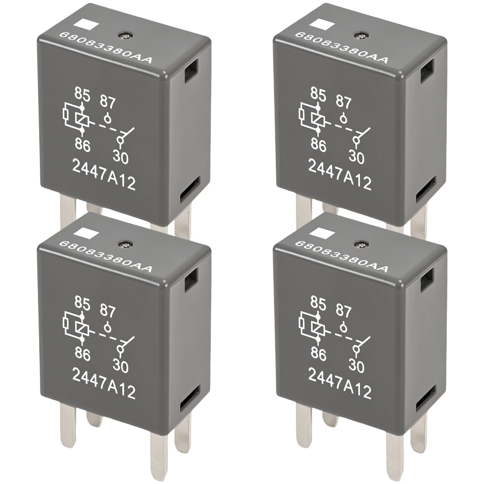 Relay 68083380AA (Set of 4) 12VDC 35A, 4 Pins SPST Automotive - Product Imagery