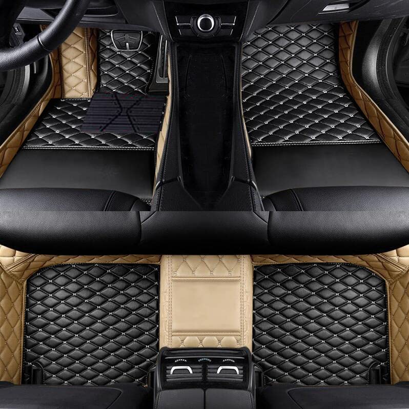SARAHS Customized car Floor mats (Black Beige 2) - Product Imagery