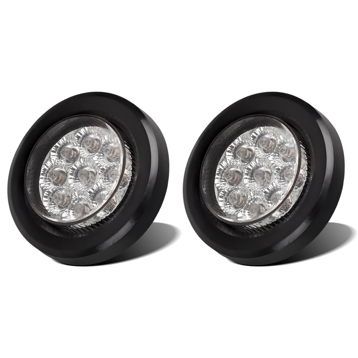 Partsam Pair 2" Clear/Red Flush Mount Mini-Reflex Side Marker - Product Imagery
