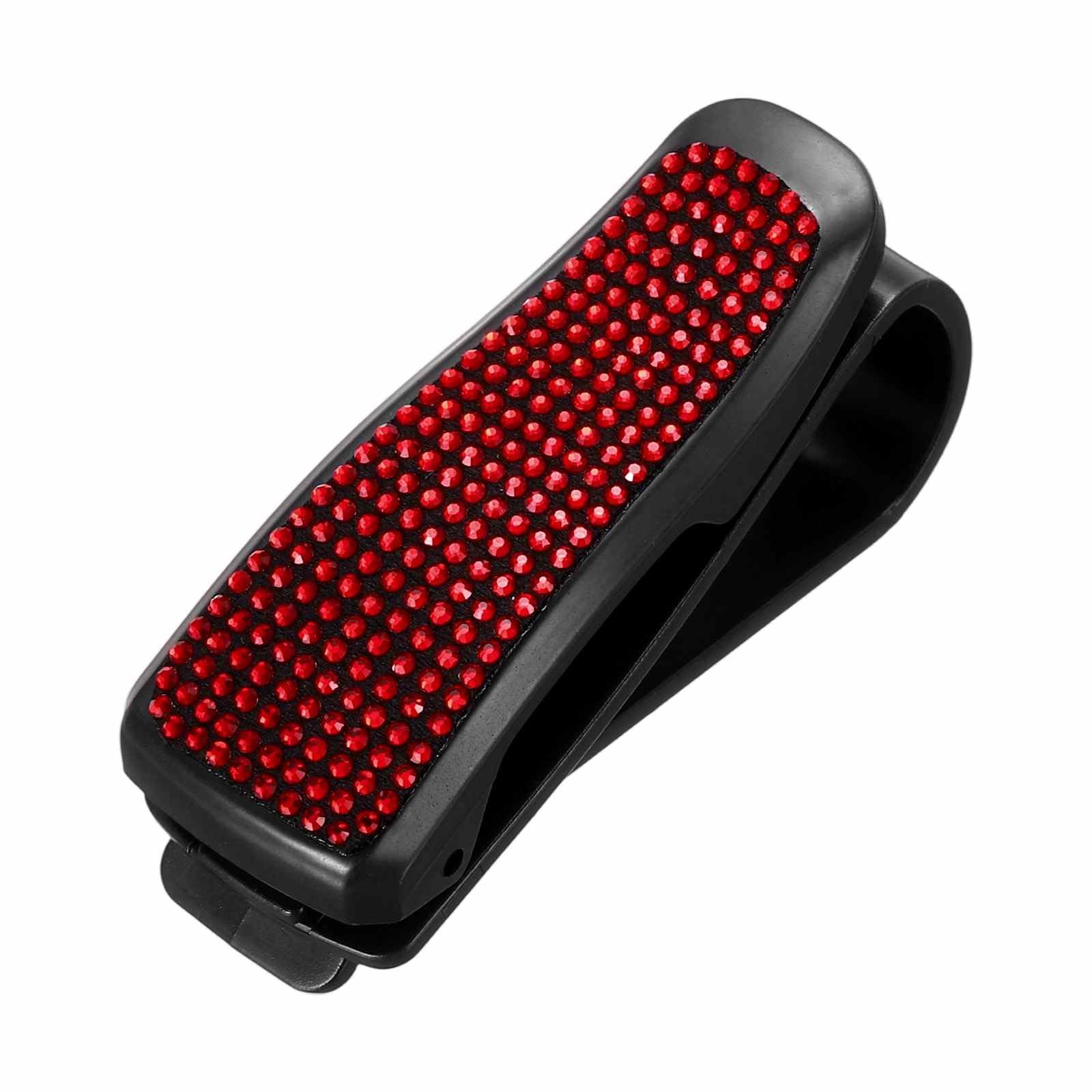 HARFINGTON 1 Pcs Bling Rhinestone Car Sunglass Holder, Car - Product Imagery