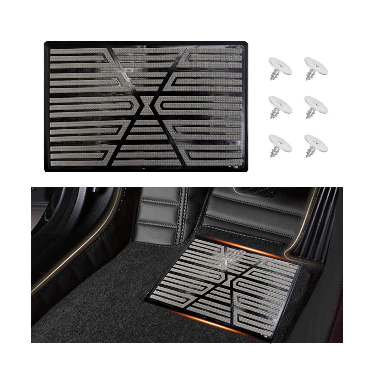 9.06 x 5.91 Inch PVC Floor Mat Repair Patch, Gray - Product Imagery