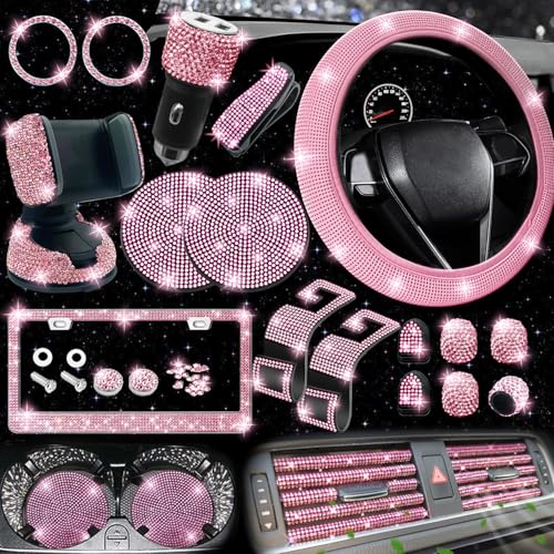 NBTEPEM 27-Piece Bling Car Accessories Set - Universal Fit - Product Imagery
