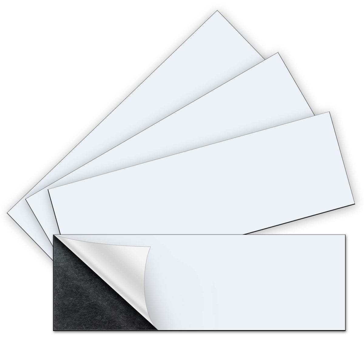 4Pcs 12" X 4" Bumper Sticker Magnets, Flexible Magnetic Bumper - Product Imagery