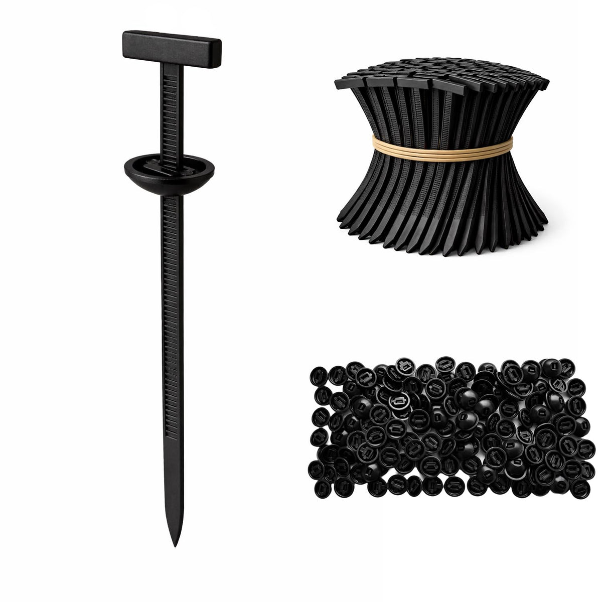 150Pack Nylon Universal Cable Tie Buckle, Zipper Clips for Cars, - Product Imagery