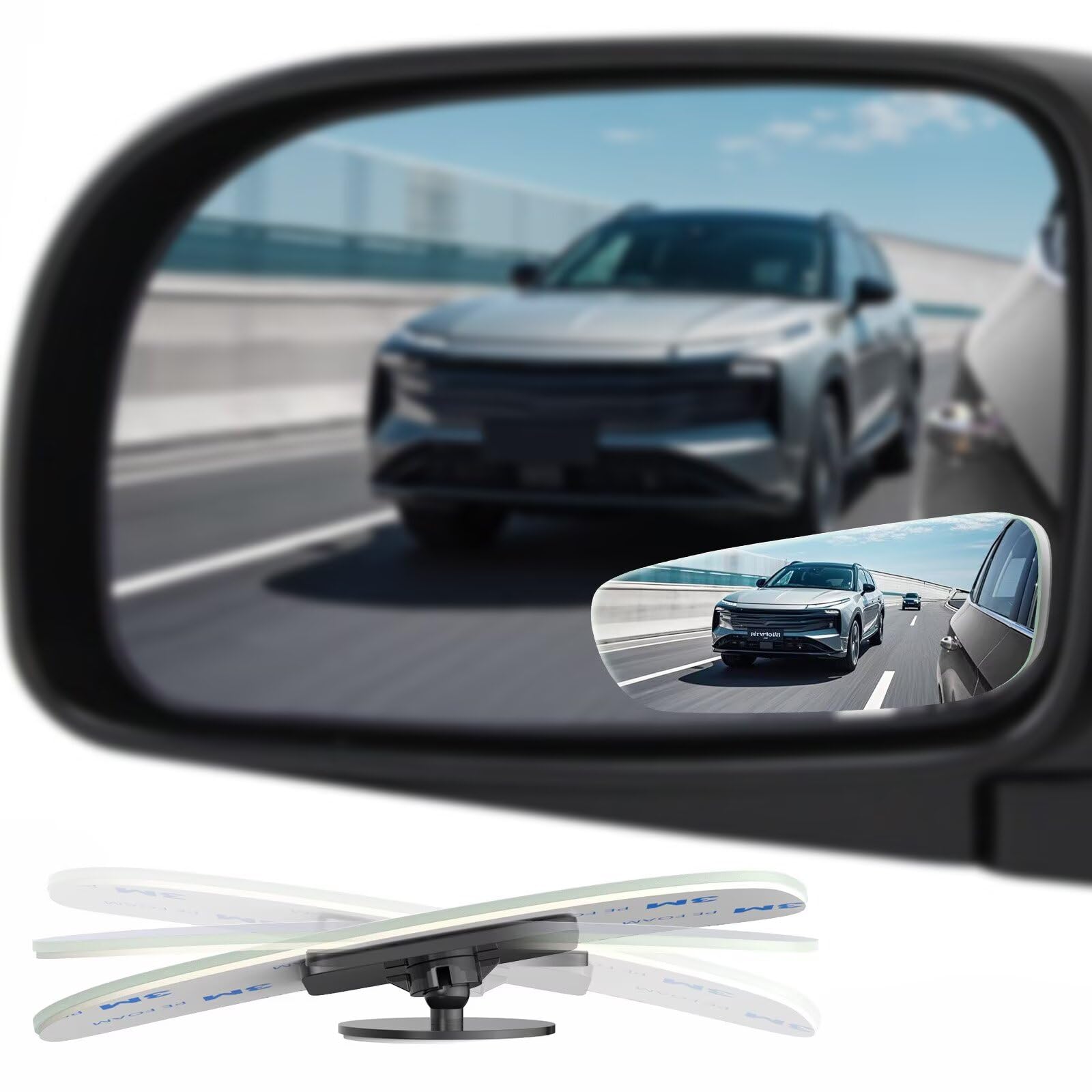 4 Pack Blind Spot Mirror for Car Frameless Mirror Blindspot - Product Imagery
