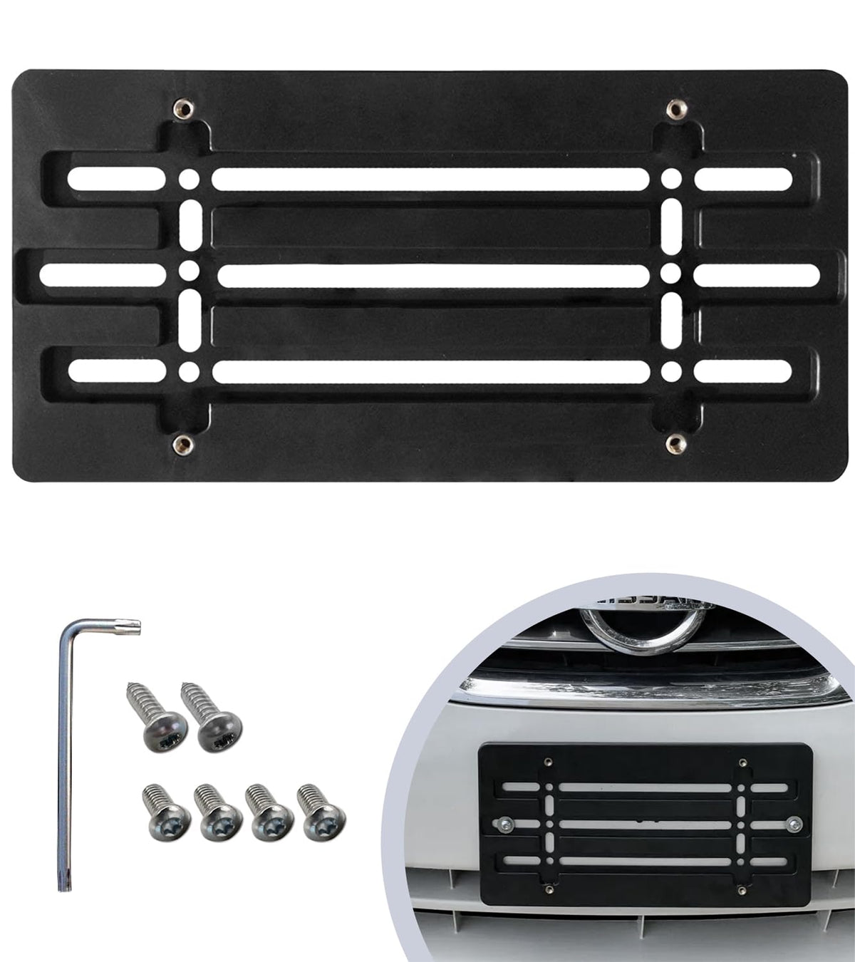 Front Bumper License Plate Bracket for Nissan 2000-2026, Plate - Product Imagery