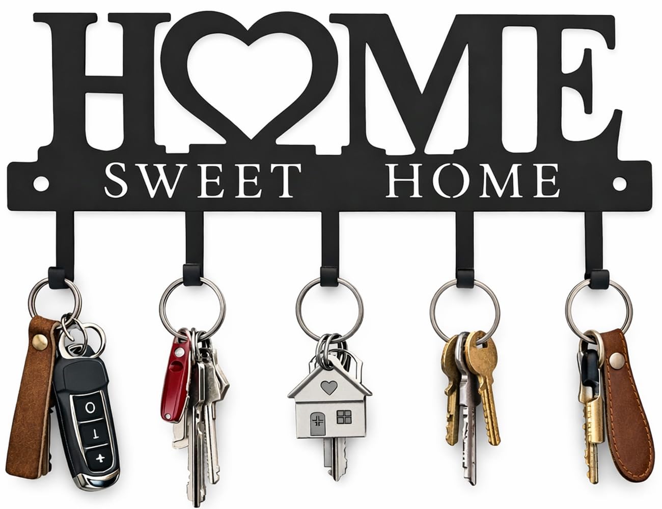 Key Holder Hooks Organizer Hanger Rack Wall Mounted Sweet Home - Product Imagery