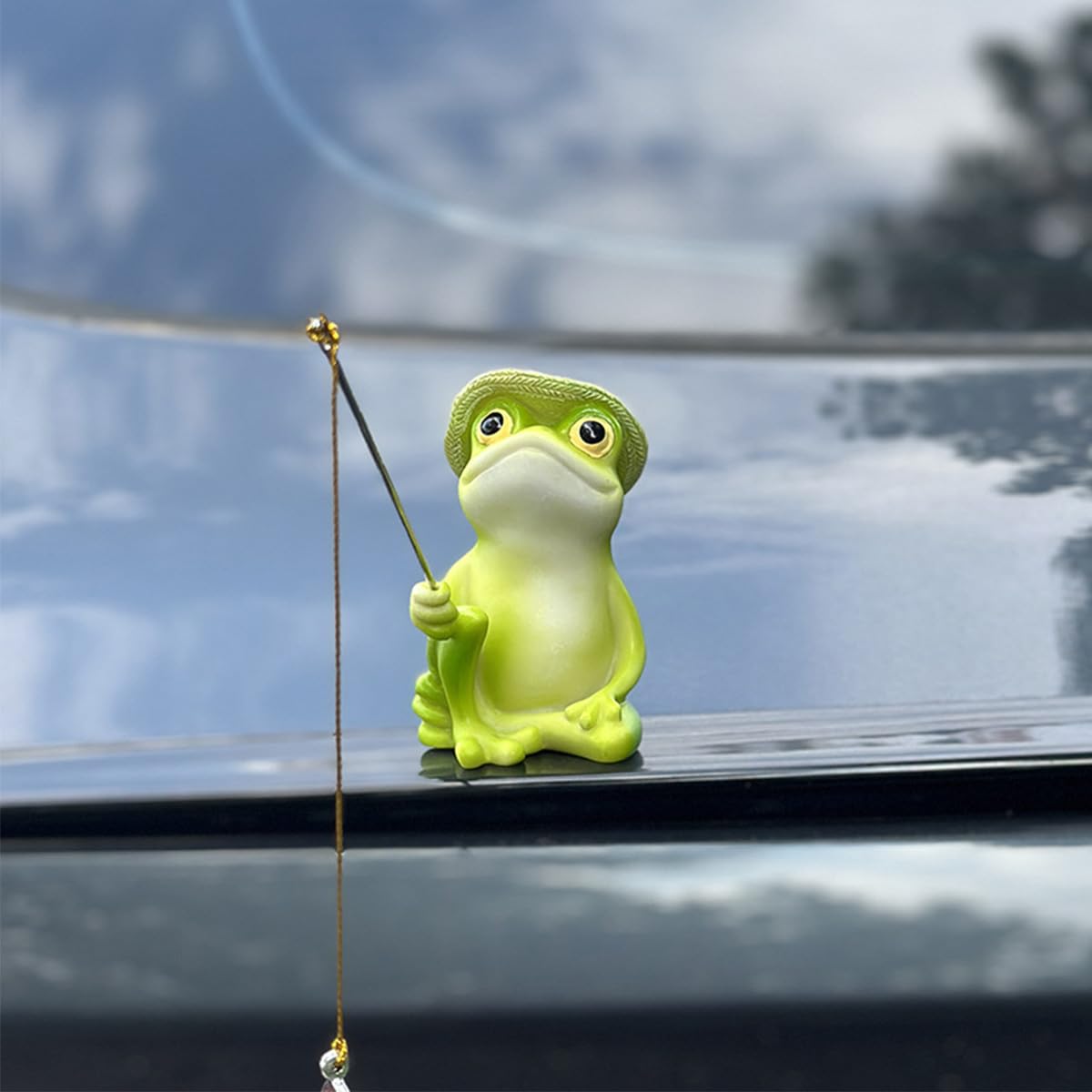 Frog Car Dashboard Decorations, Cute Resin Frog Car Dash Center - Product Imagery