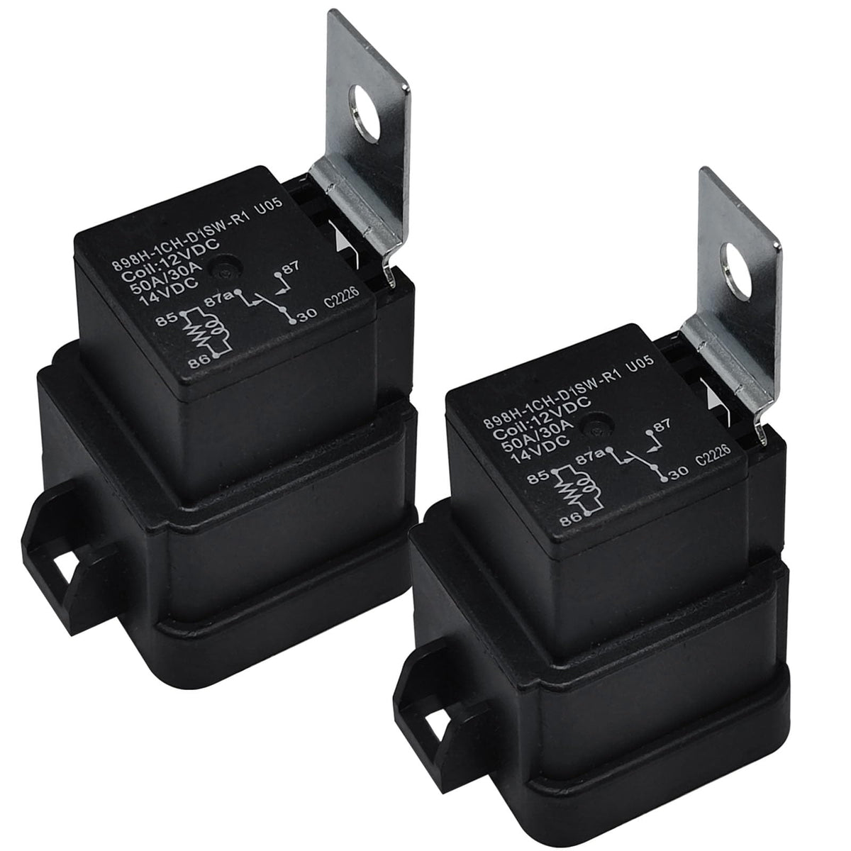 Relay 898H-1CH-D1SW-R1 U05 (Set of 2), 12VDC 50A SPDT Replace - Product Imagery