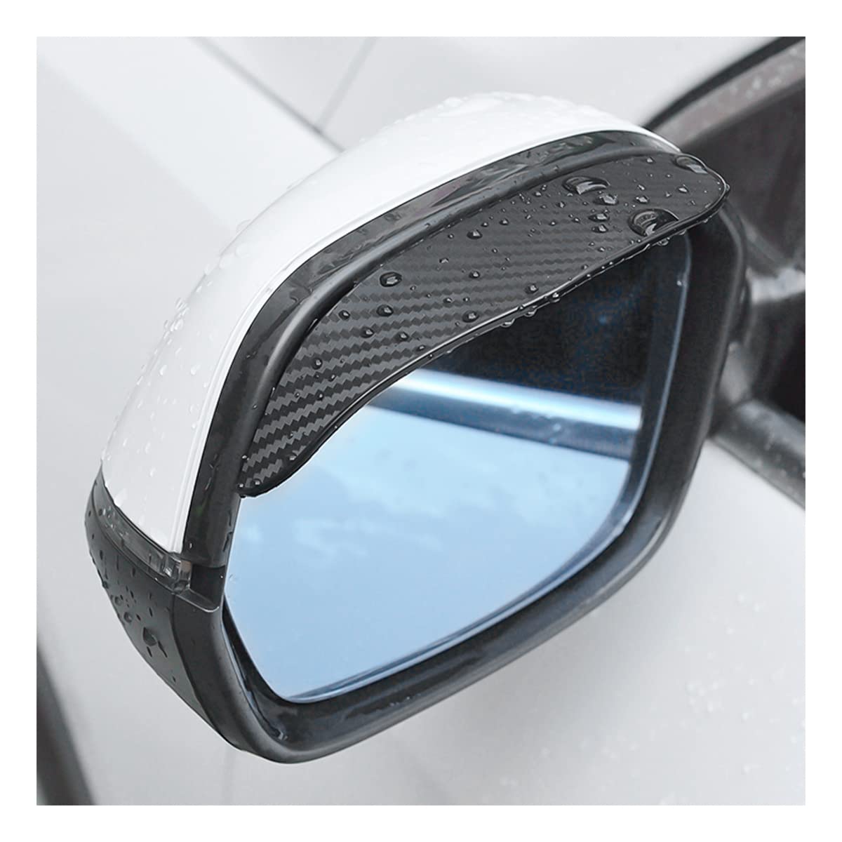 Blilo 2PCS Smoke Visor Guards for Car Side Mirrors - Waterproof - Product Imagery