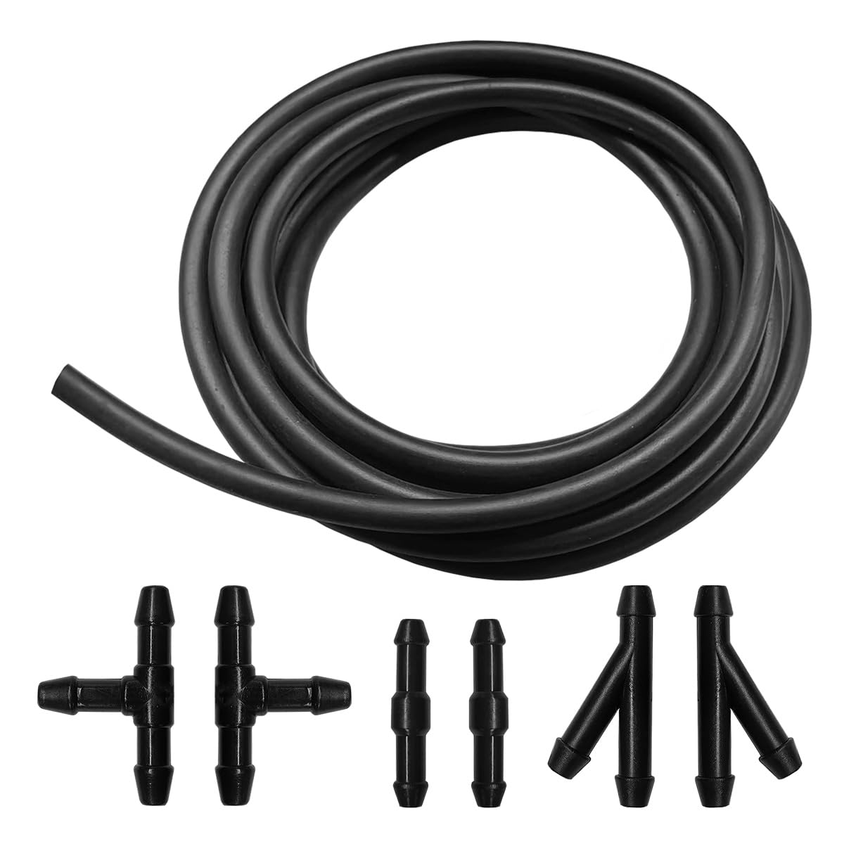 7PCS Car Windshield Washer Hose Kit, 3 Meter Washer Fluid Hose & - Product Imagery