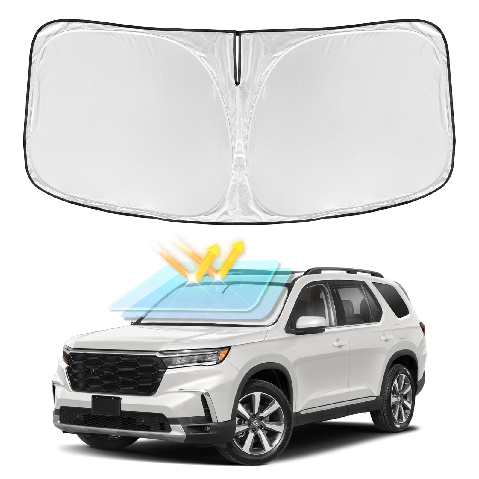 Windshield Sun Shade for Honda Pilot 2016-2025 2026 Sunshade - Product Imagery