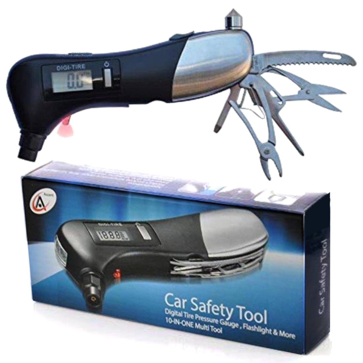 Digital Tire Pressure Gauge 10-in-1 Car Gift Multi-Tool in Gift - Product Imagery