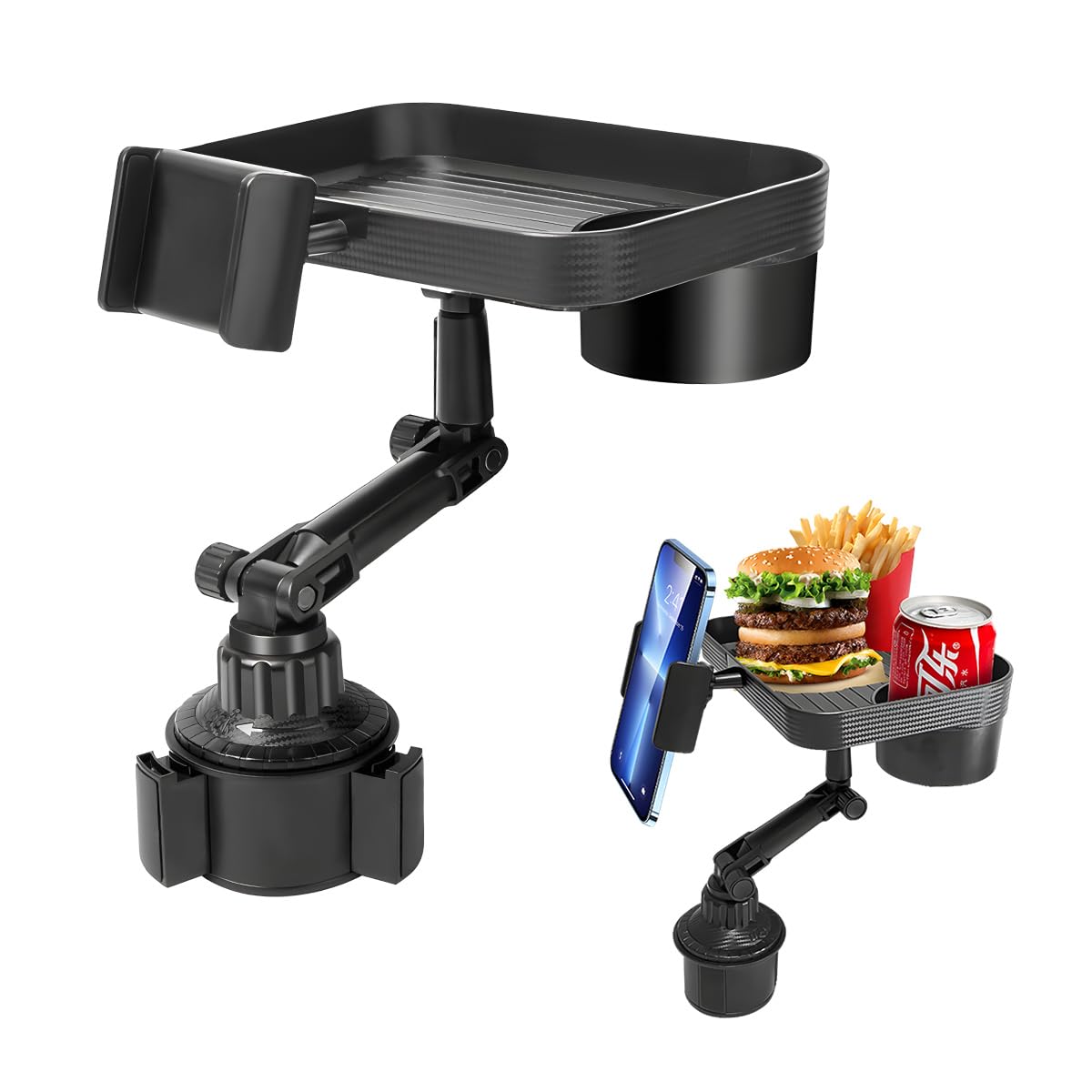 Car Cup Holder Tray, 3 in 1 Detachable Auto Cup Holder Tray Food - Product Imagery