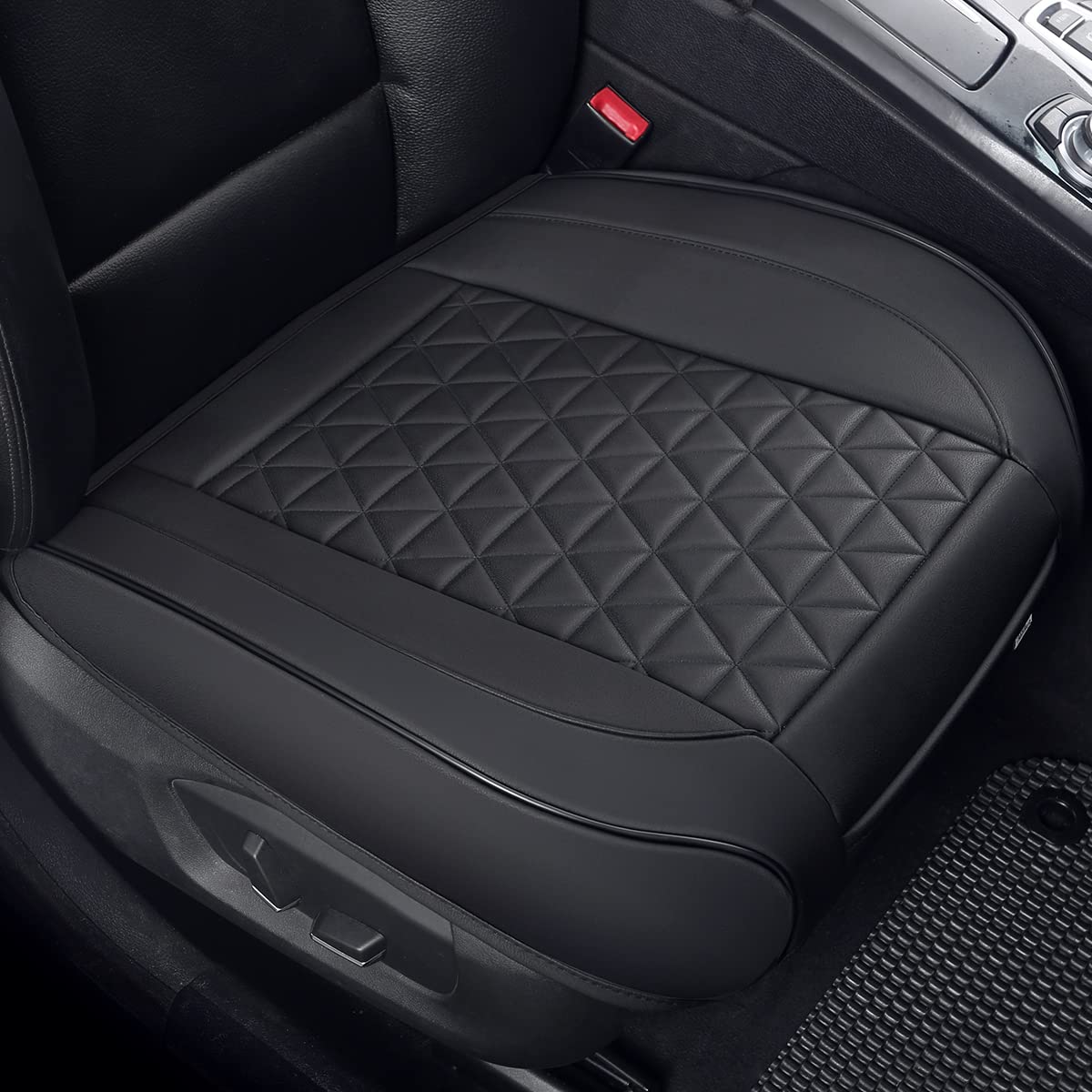 Black Panther Luxury Faux Leather Car Seat Cover Front Bottom - Product Imagery