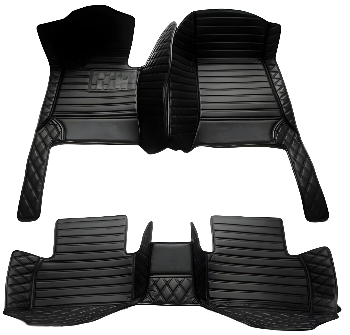 SARAHS Customized car Floor mats (Black Double Splicing) - Product Imagery