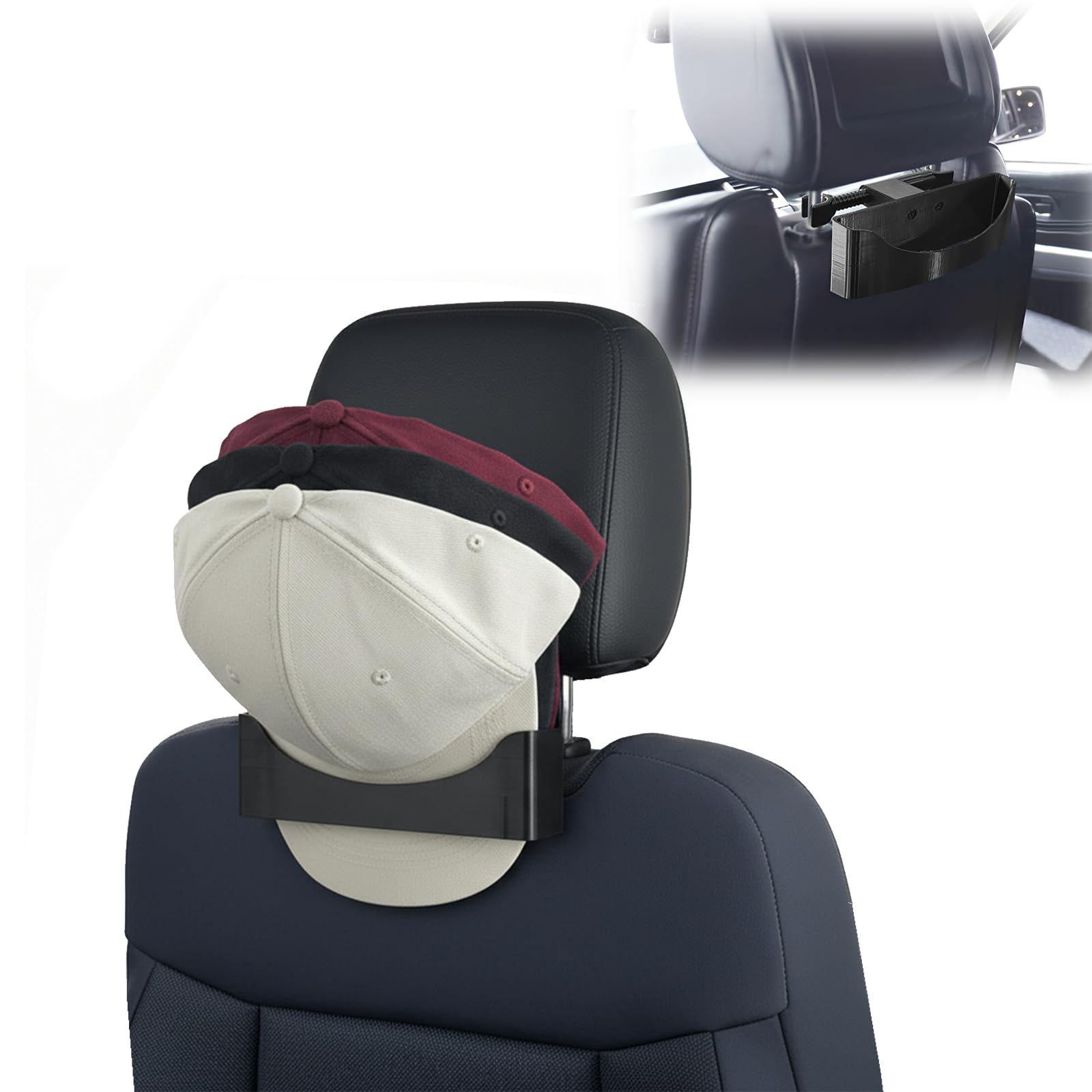 Baseball Cap Headrest Hat Holder for Trucks and Cars Adjustable - Product Imagery