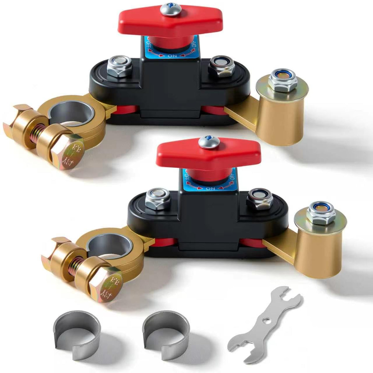 2 Pack Battery Disconnect Switch, 12V 24V 100A, Top Post Only - Product Imagery