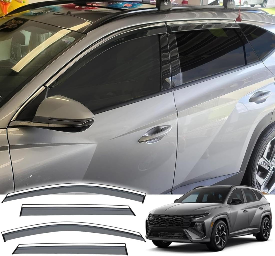 Tape on Window Deflector Fit Hyundai Tucson 2022-2026 Rain Guard - Product Imagery
