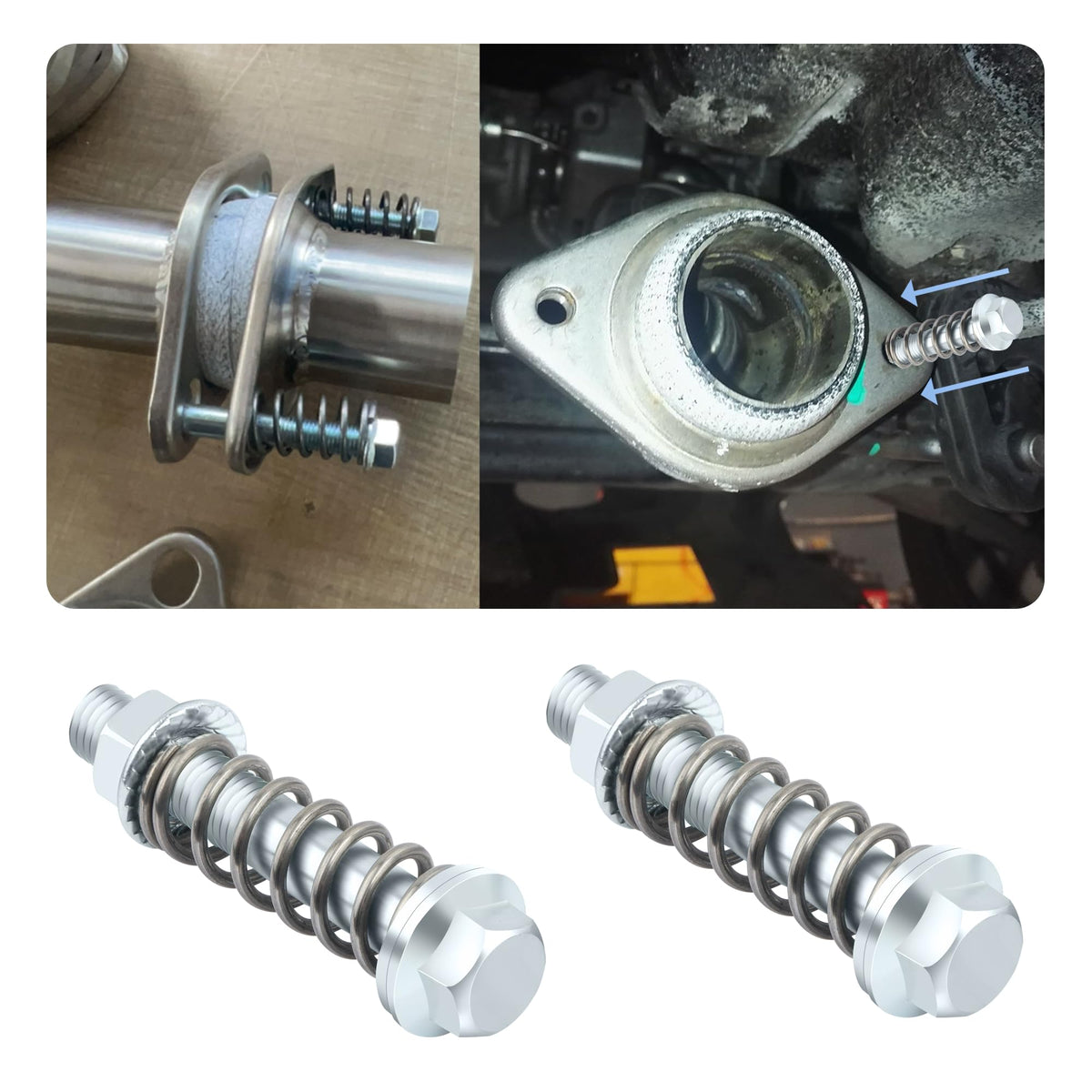 2PCS Car Exhaust Manifold Bolts,Steel M10x1.5 mm Exhaust Bolts - Product Imagery