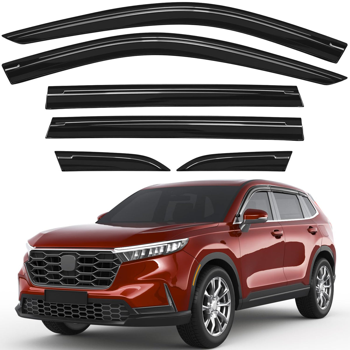 Outside-Mount Window Rain Guards for Honda CR-V CRV 2023-2026, - Product Imagery