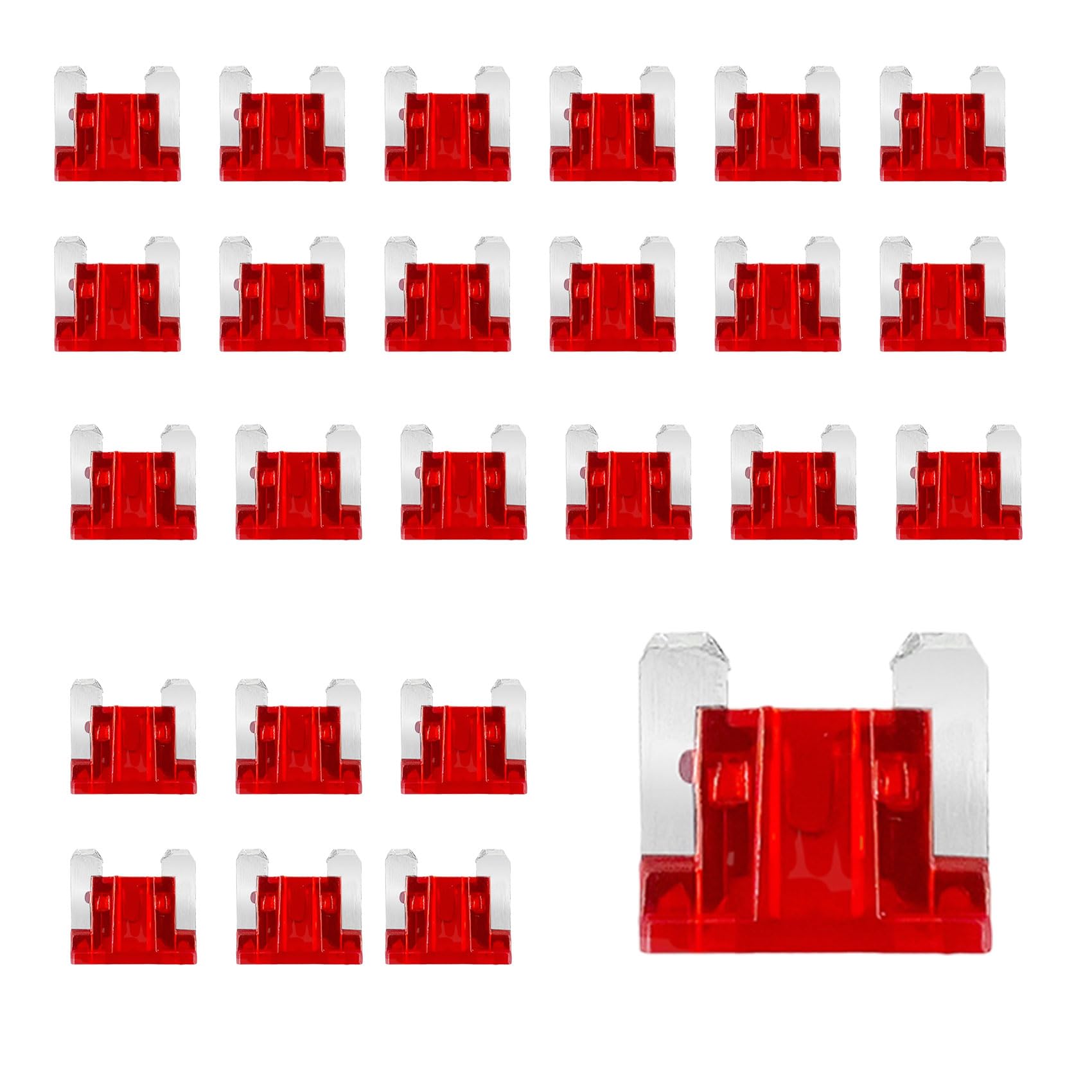 25PCS 10 Amp Low Profile Mini Car Fuses, Automotive Fuse, - Product Imagery