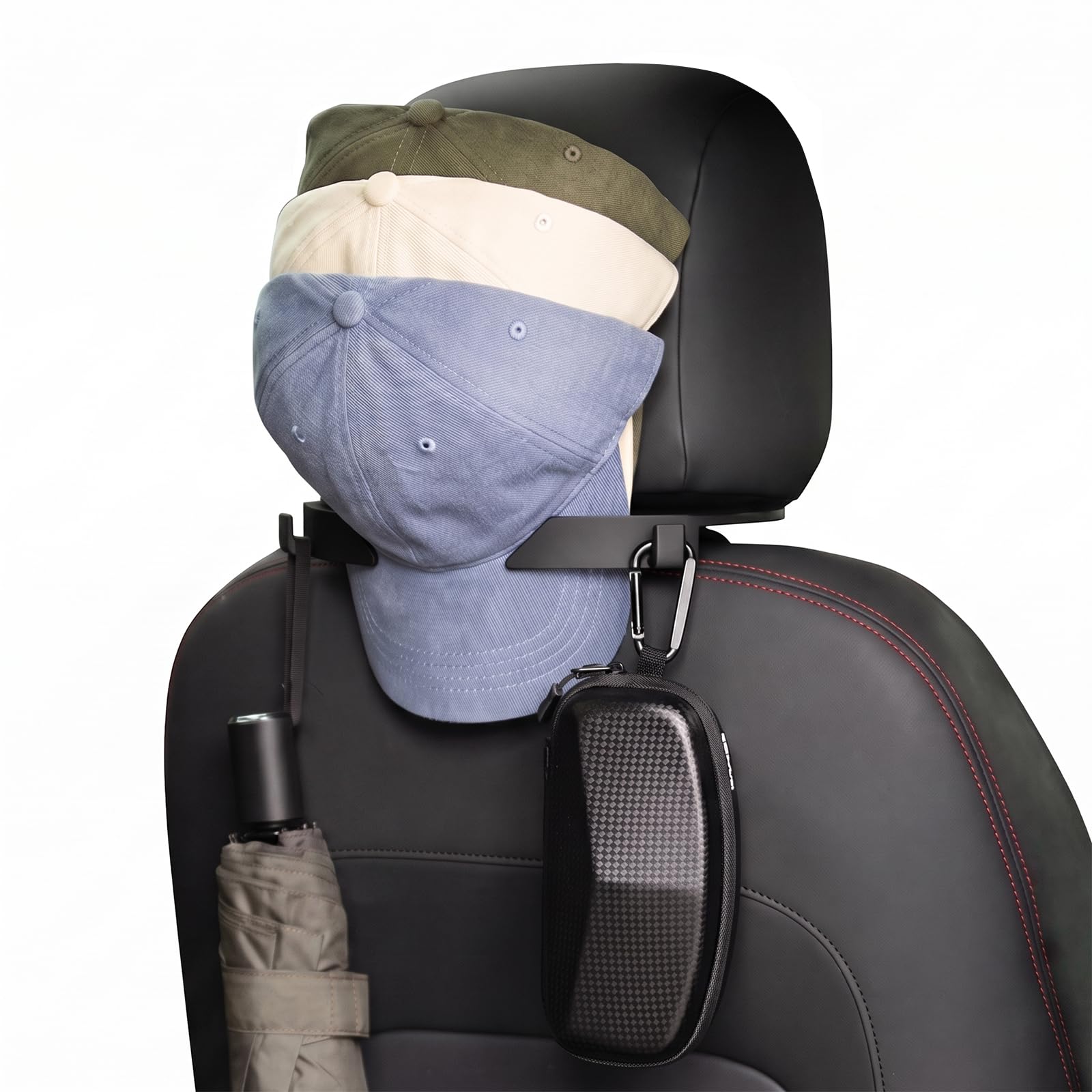Headrest Hat Holder for Cars & Trucks, Holds 5 Caps - Product Imagery