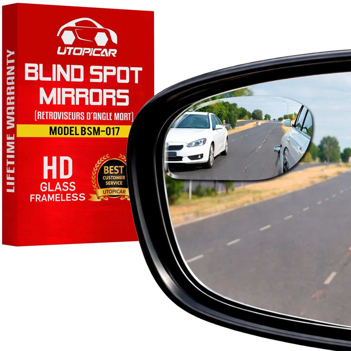 Blind Spot Convex Car Mirror - Rearview Accessories for Car - Product Imagery