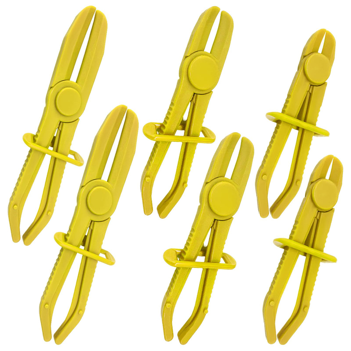 6 PCS Hose Clamp Pliers, 3 Size Plastic Hose Pinch Clamp Tools - Product Imagery