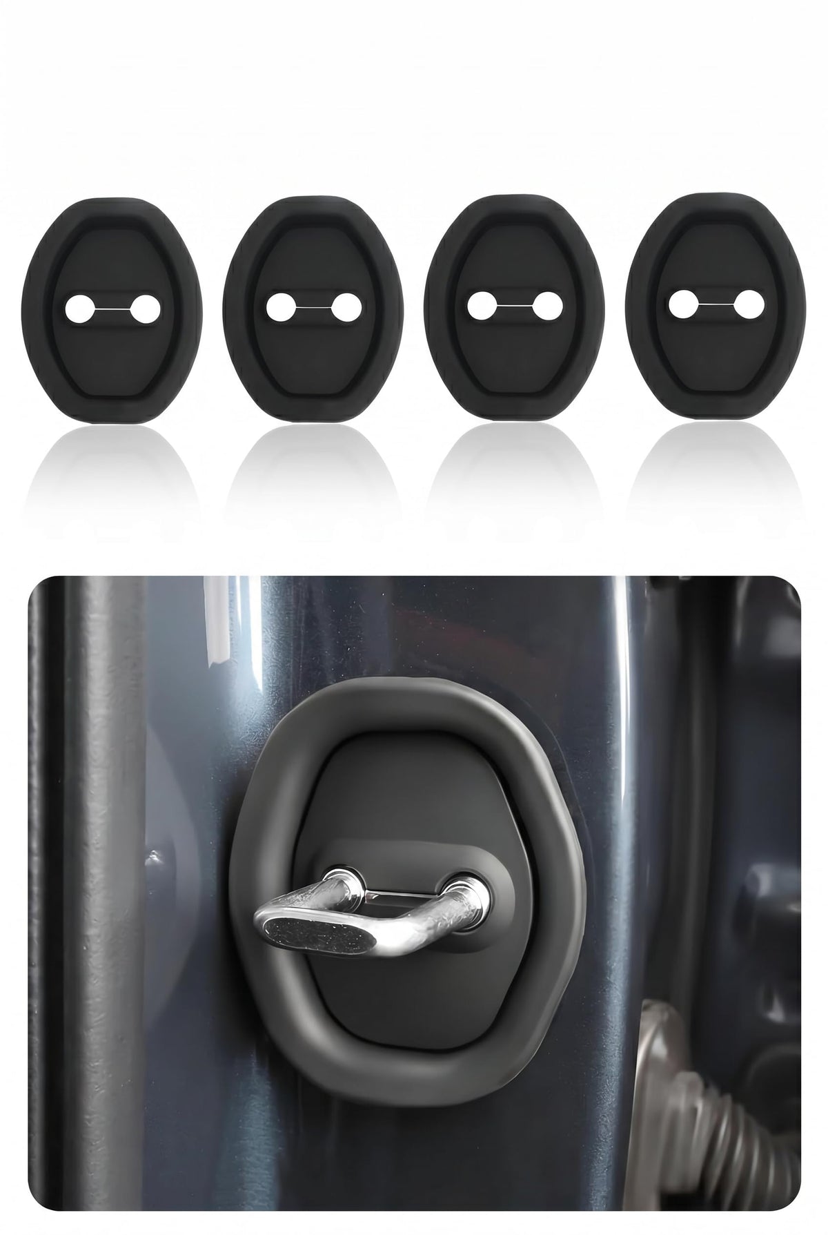 2 PCS Car Door Latch Cover, Silicone Self-Adhesive Door Lock - Product Imagery