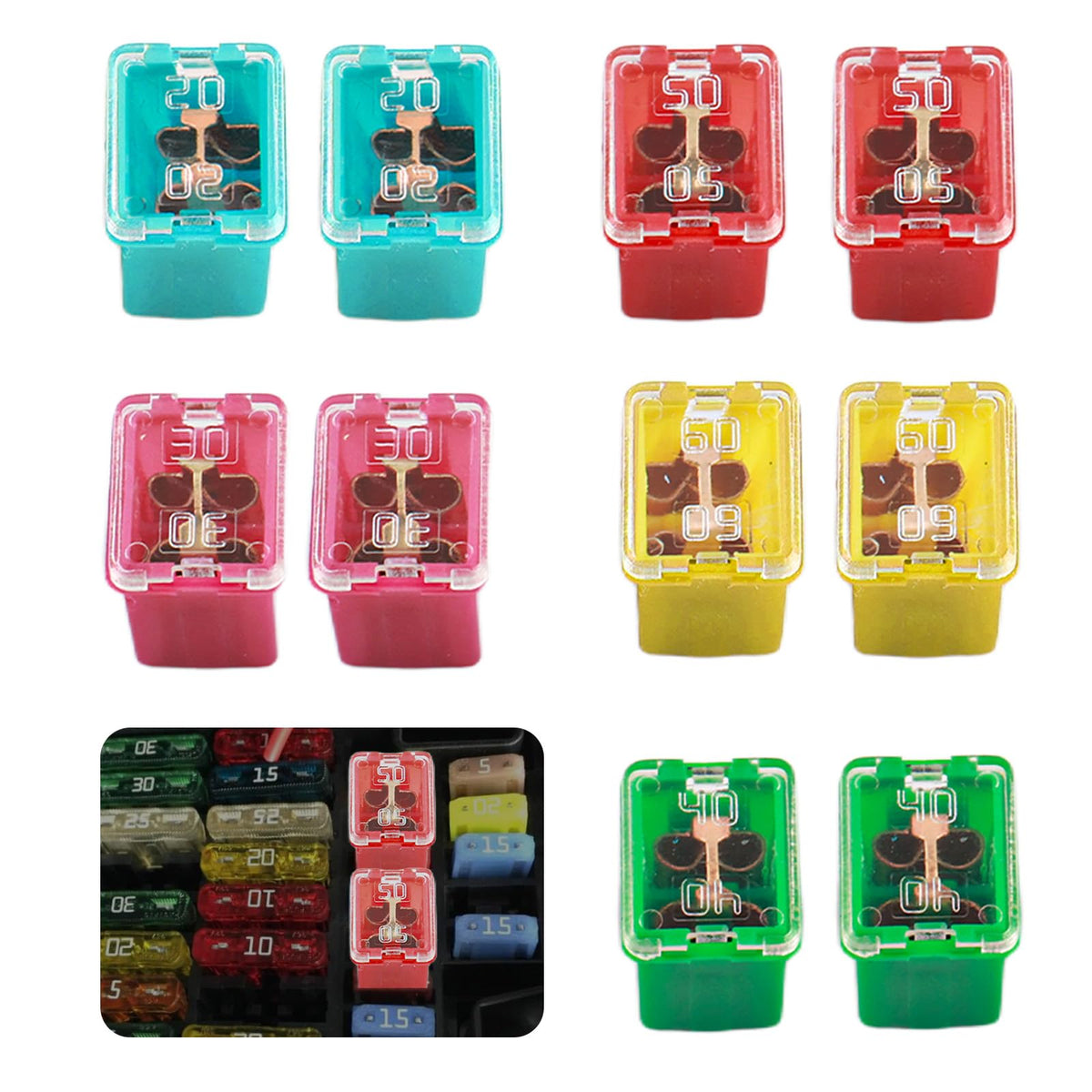 10PCS Car Fuse Kit,Low Car Fuses Assortment Kit Including - Product Imagery