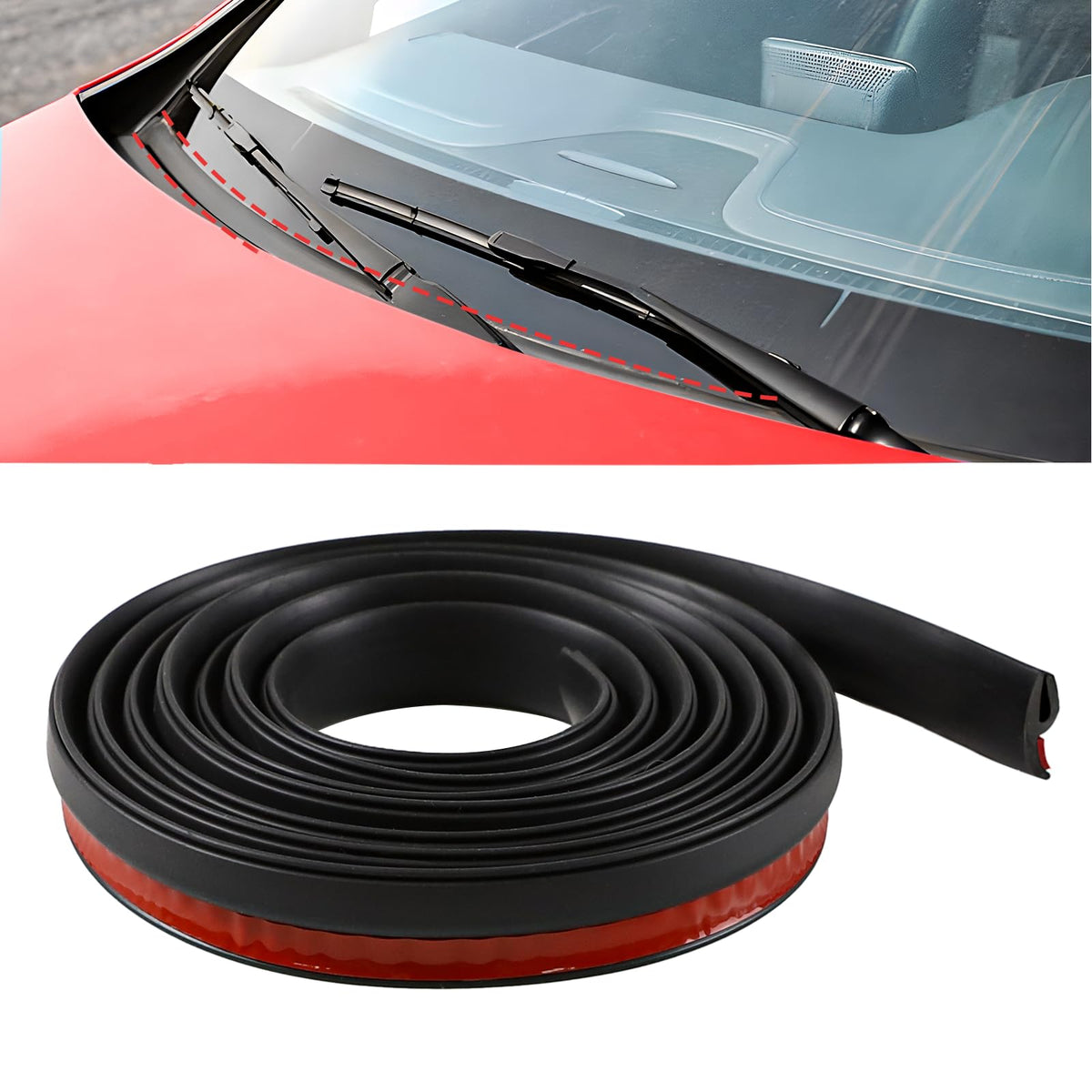 Car Front Windshield Rubber Seal Strip, 2M/6.5FT Car Weather - Product Imagery