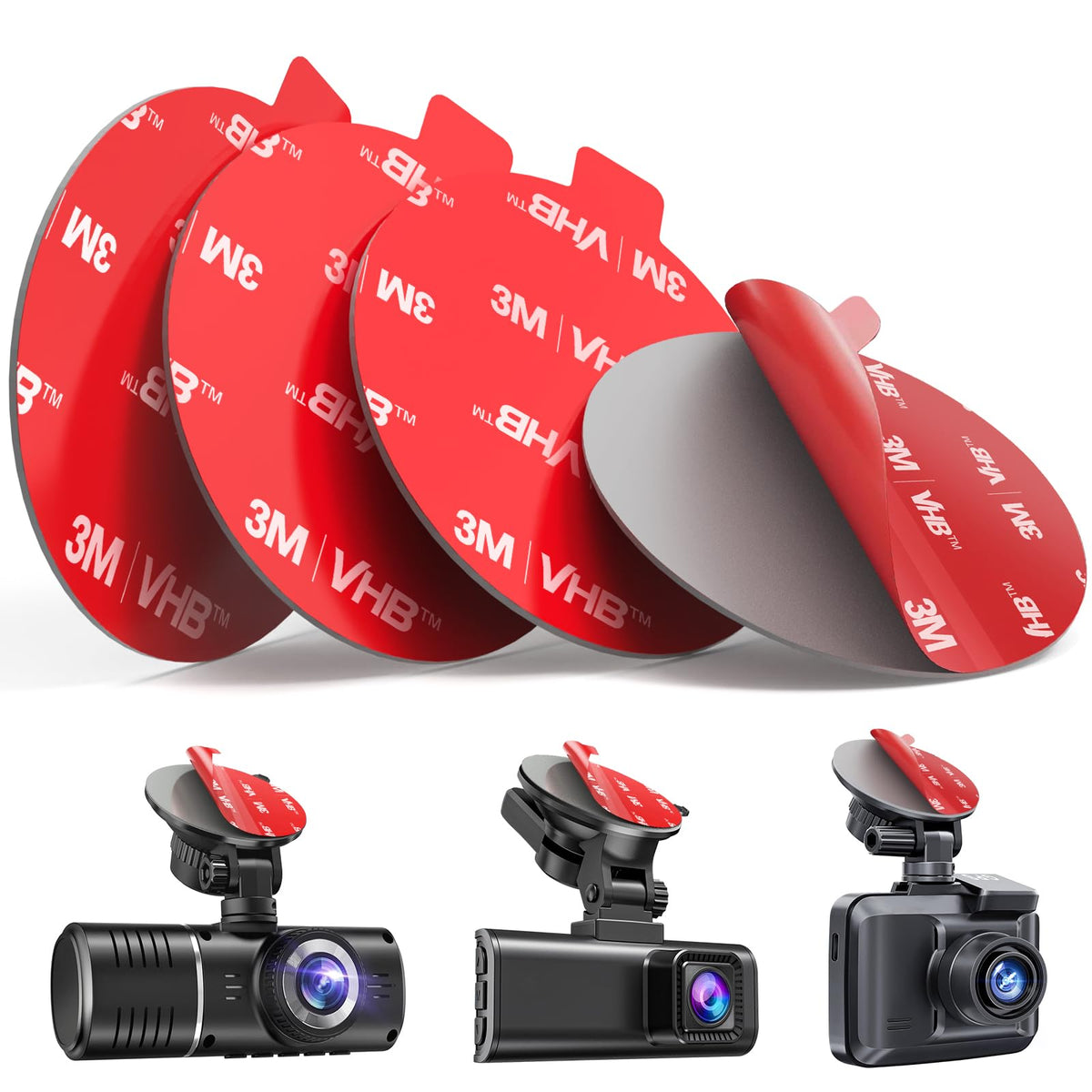 volport Sticky Adhesive Pad Replacement for Dash Cam Suction Cup - Product Imagery