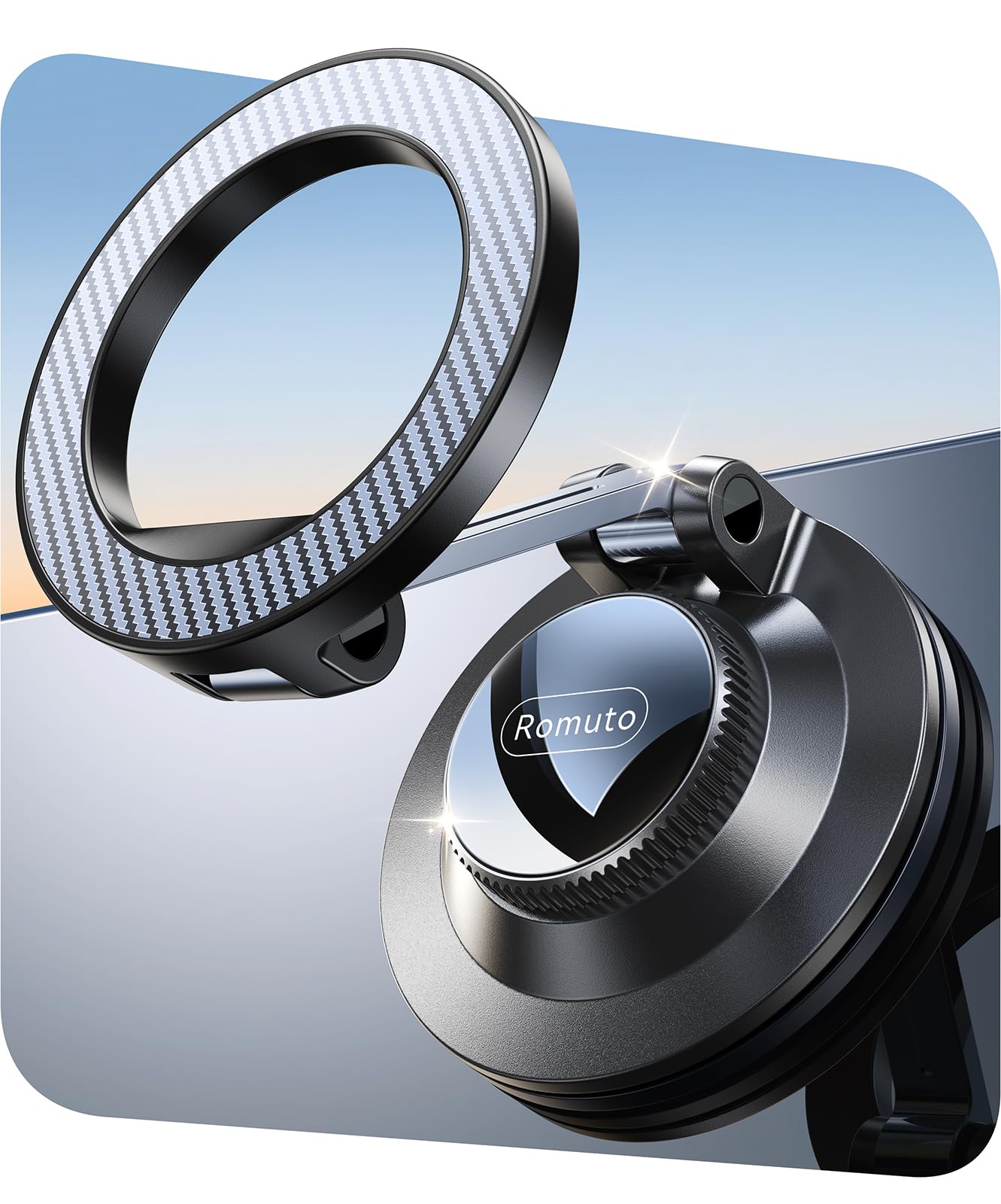 Romuto for Magsafe Car Mount Magnetic Phone Holder for Car Mount - Product Imagery