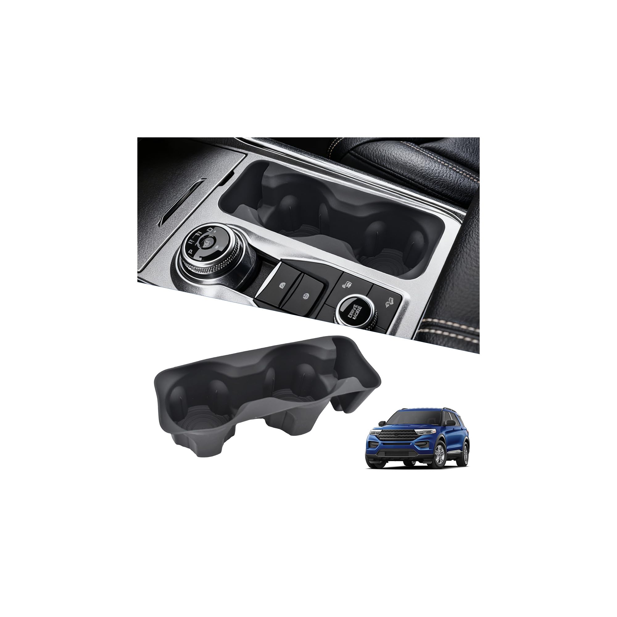 Cup Holder Inserts for Ford Explorer 2020-2024 Accessories - Product Imagery